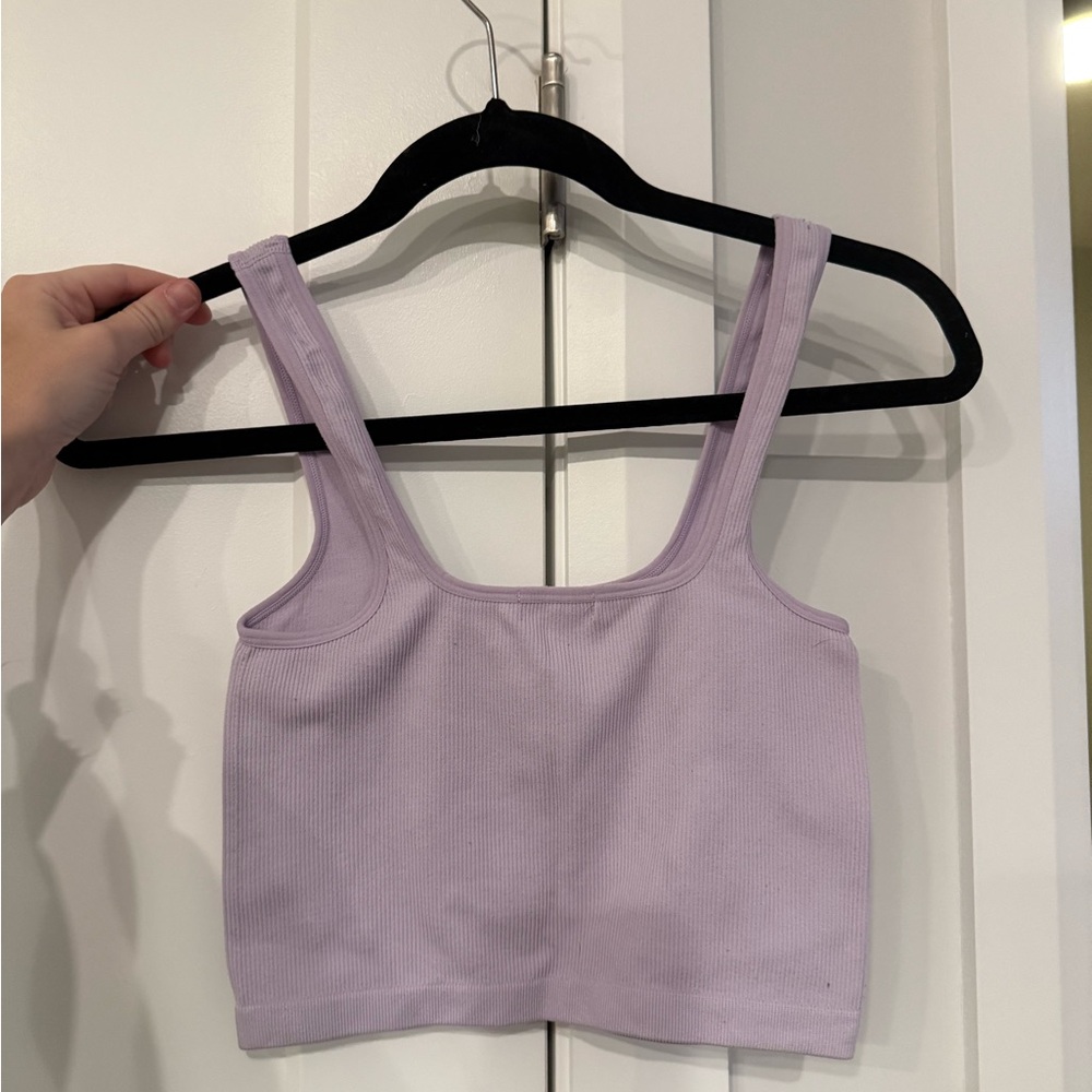 Bozzolo Light Purple Ribbed Tank - Picture 3 of 3